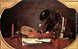 Jean Baptiste Simeon Chardin Canvas Paintings - Attributes of Music